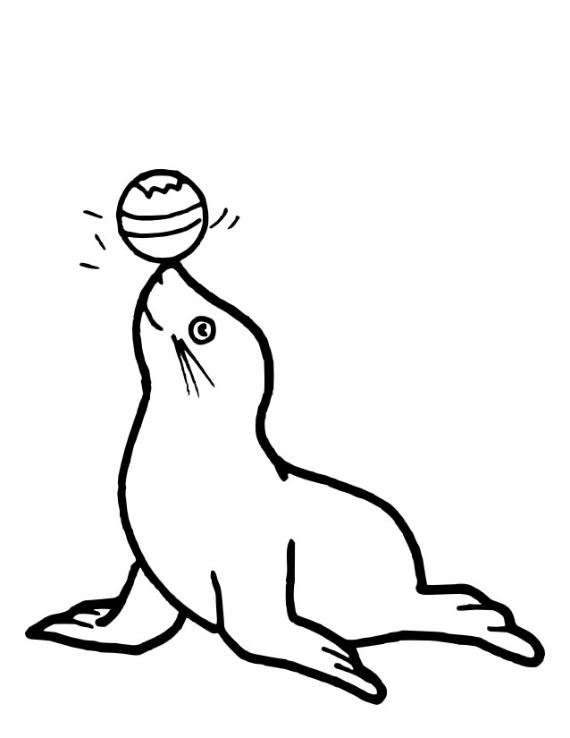 着色页: 海豹 (动物) #16262 - 免费可打印着色页