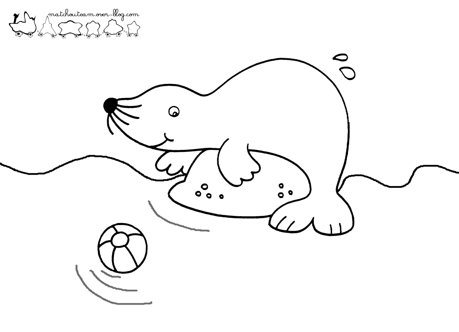 着色页: 海豹 (动物) #16277 - 免费可打印着色页