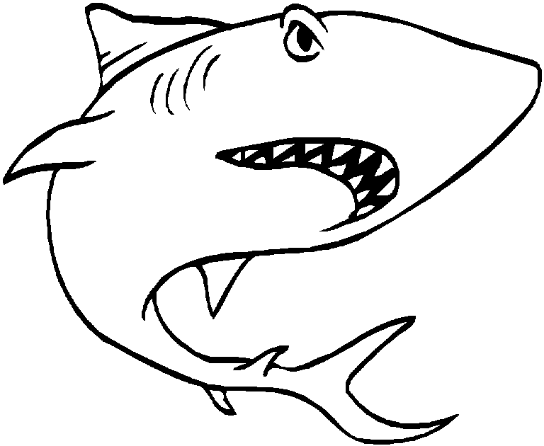 着色页: 鲨鱼 (动物) #14767 - 免费可打印着色页