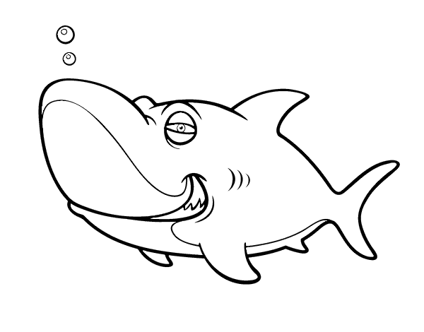 着色页: 鲨鱼 (动物) #14794 - 免费可打印着色页