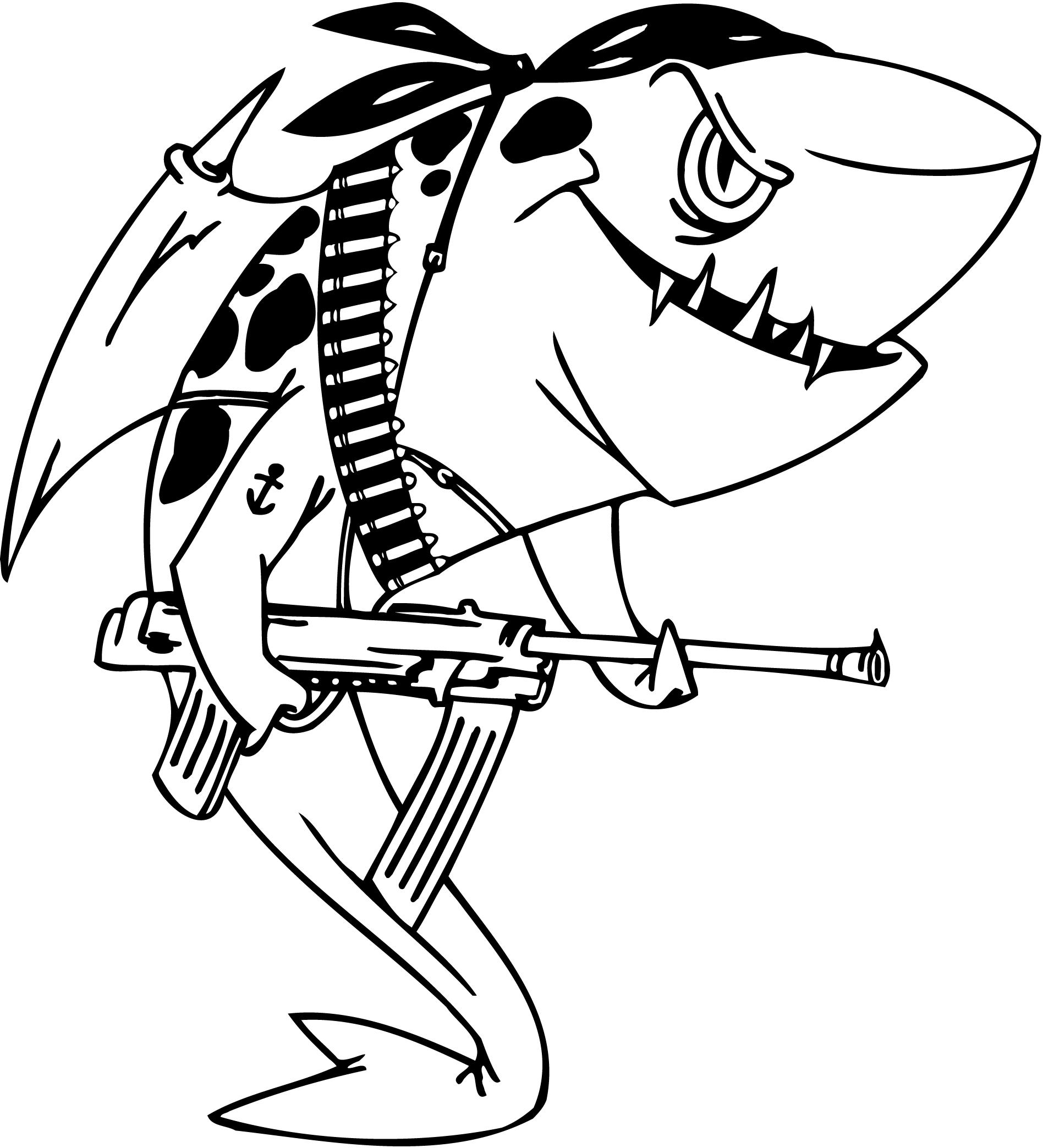 着色页: 鲨鱼 (动物) #14803 - 免费可打印着色页