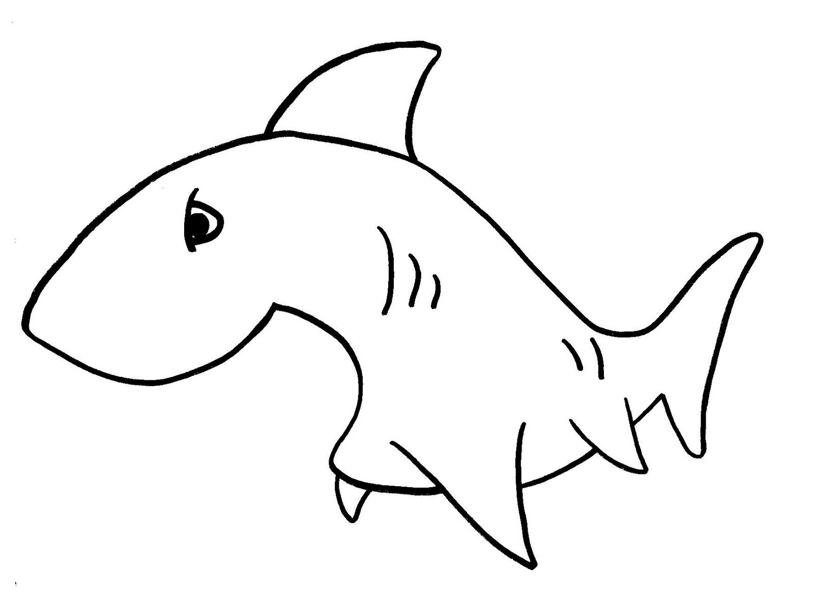 着色页: 鲨鱼 (动物) #14841 - 免费可打印着色页