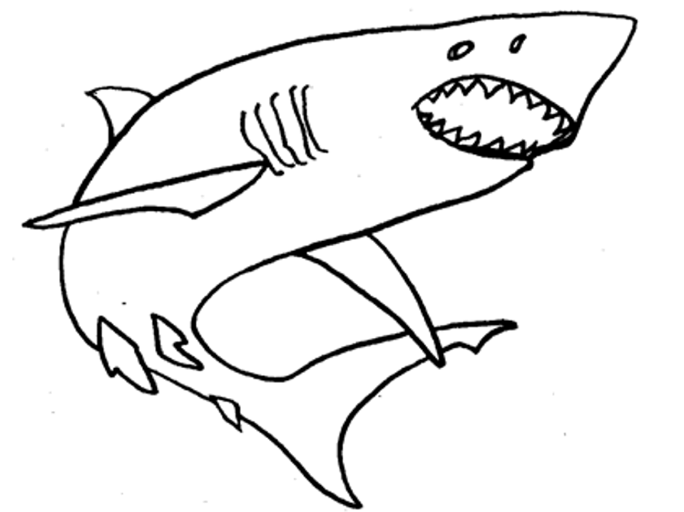 着色页: 鲨鱼 (动物) #14911 - 免费可打印着色页