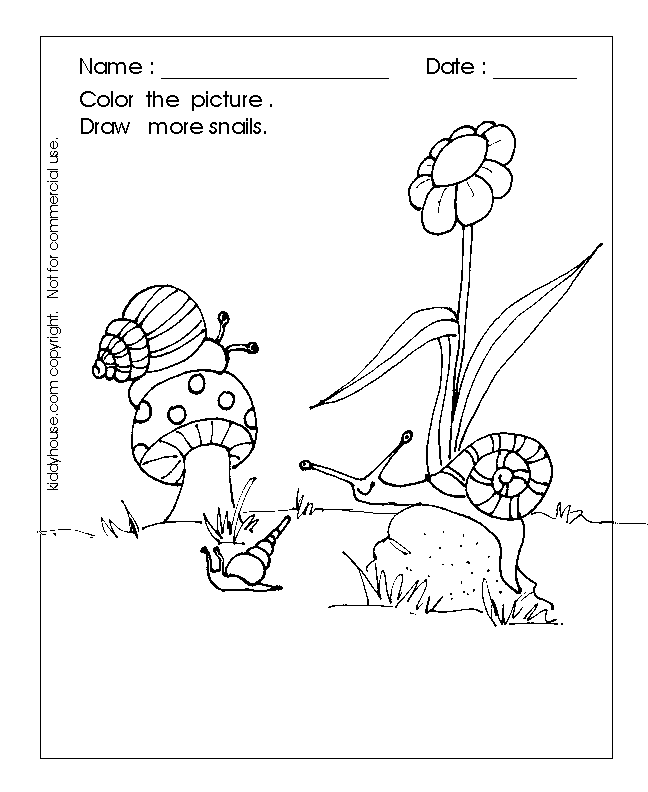 着色页: 蜗牛 (动物) #6656 - 免费可打印着色页