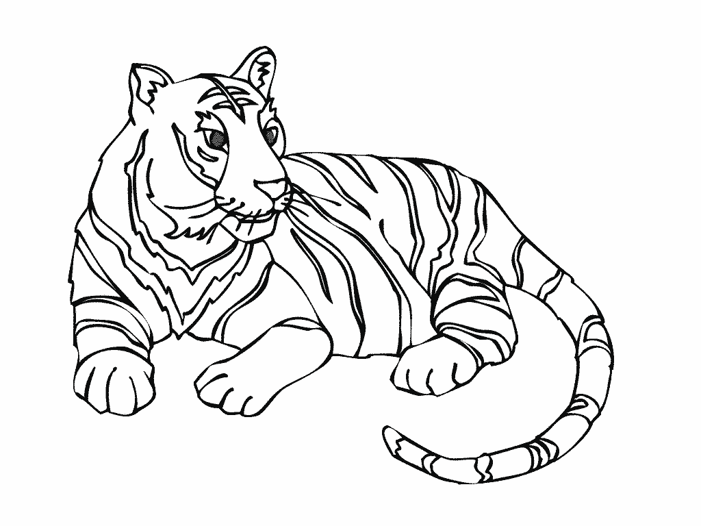 着色页: 老虎 (动物) #13604 - 免费可打印着色页