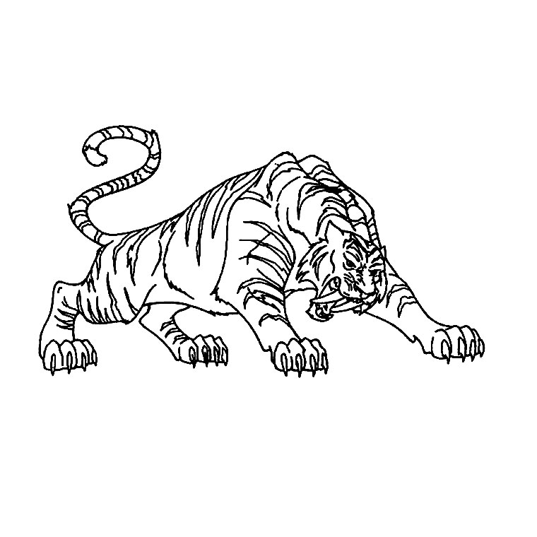着色页: 老虎 (动物) #13617 - 免费可打印着色页