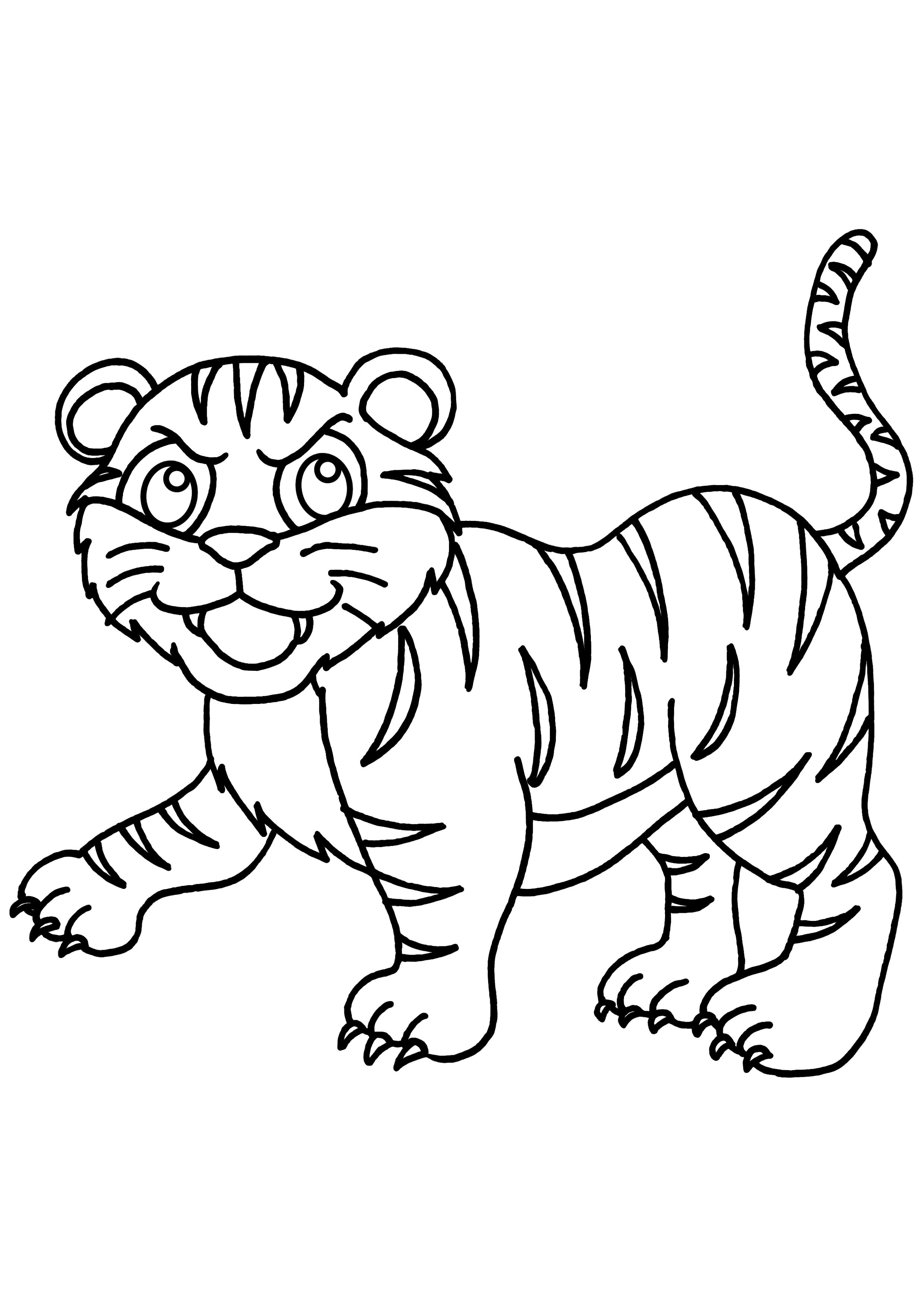 着色页: 老虎 (动物) #13625 - 免费可打印着色页