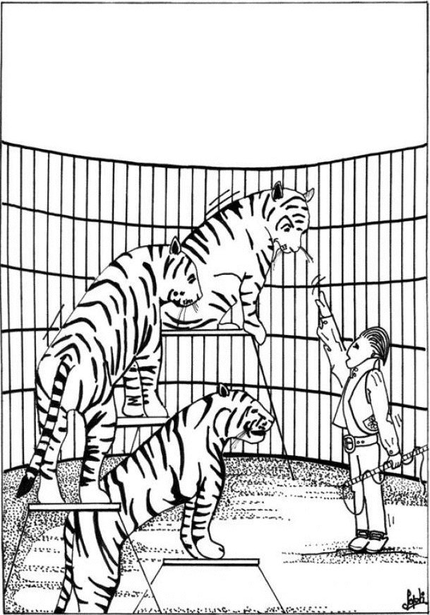 着色页: 老虎 (动物) #13646 - 免费可打印着色页