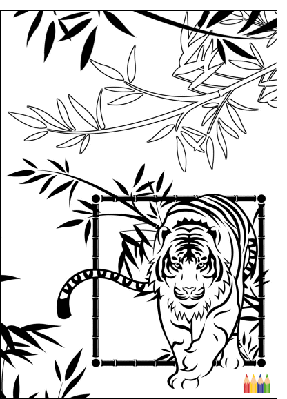 着色页: 老虎 (动物) #13656 - 免费可打印着色页