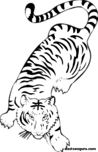 着色页: 老虎 (动物) #13663 - 免费可打印着色页
