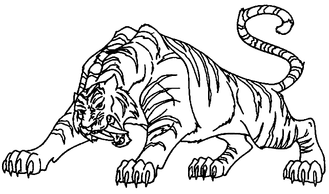 着色页: 老虎 (动物) #13688 - 免费可打印着色页