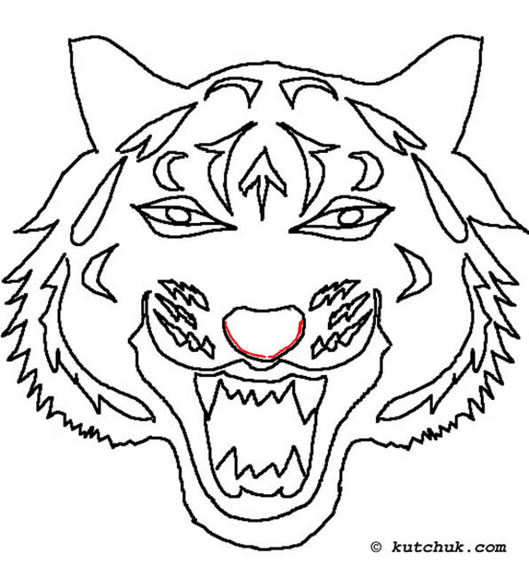 着色页: 老虎 (动物) #13690 - 免费可打印着色页