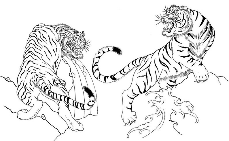 着色页: 老虎 (动物) #13705 - 免费可打印着色页