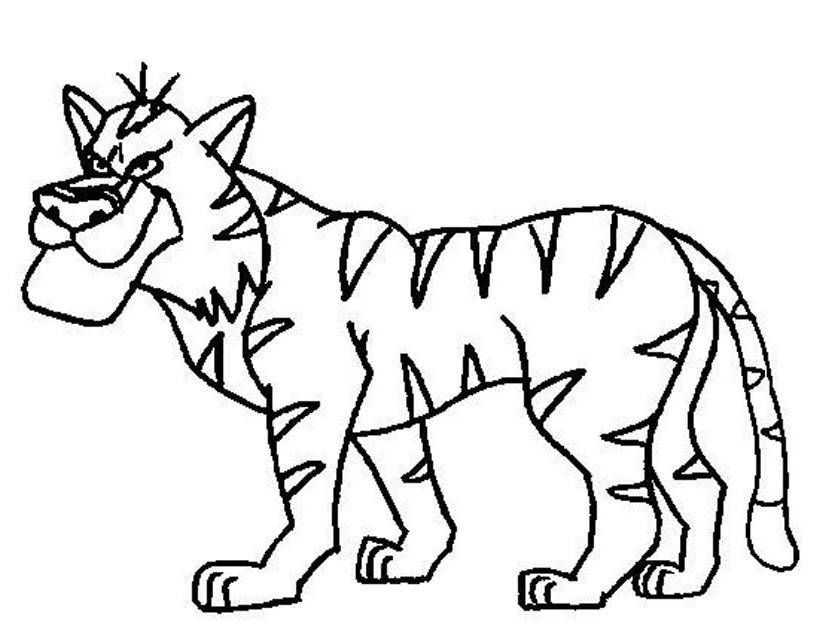 着色页: 老虎 (动物) #13715 - 免费可打印着色页