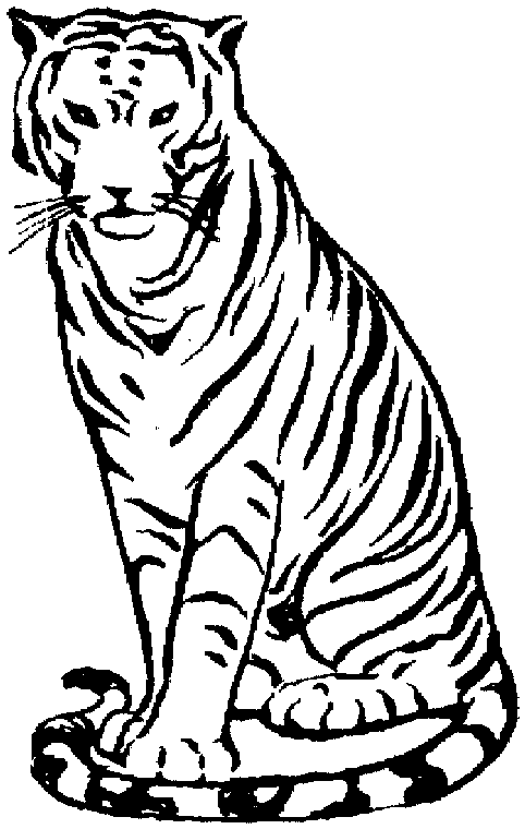 着色页: 老虎 (动物) #13736 - 免费可打印着色页