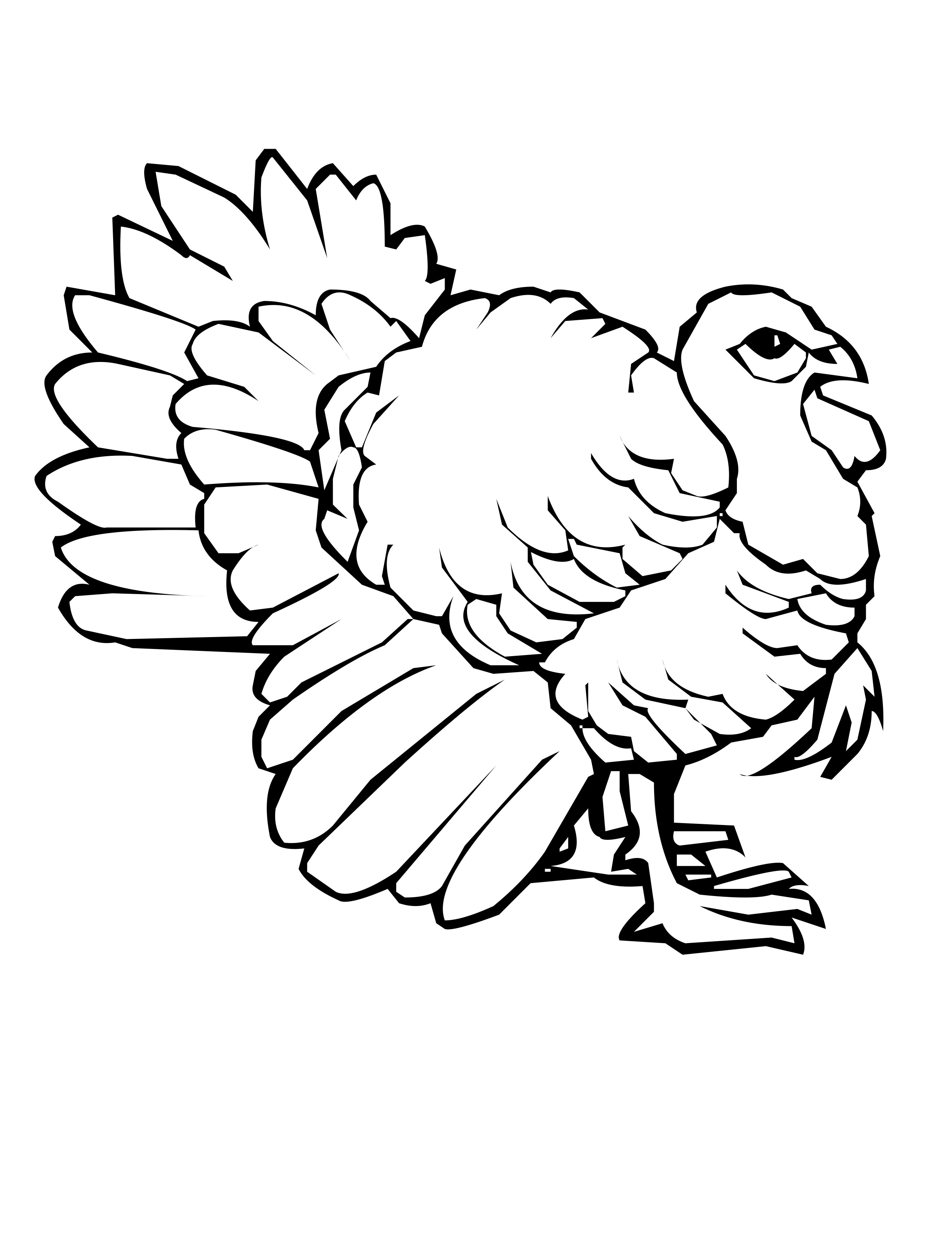 着色页: 火鸡 (动物) #5433 - 免费可打印着色页