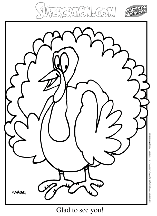 着色页: 火鸡 (动物) #5441 - 免费可打印着色页