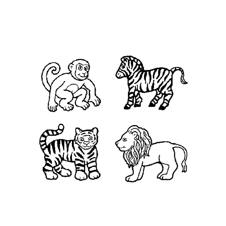 着色页: 野生/丛林动物 (动物) #21345 - 免费可打印着色页