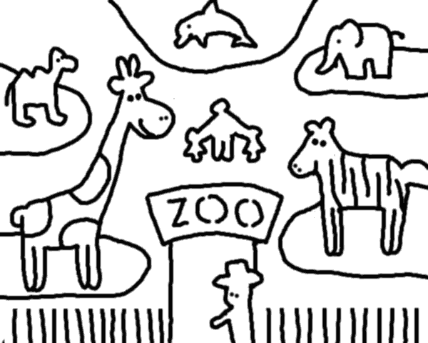 着色页: 动物园 (动物) #12734 - 免费可打印着色页