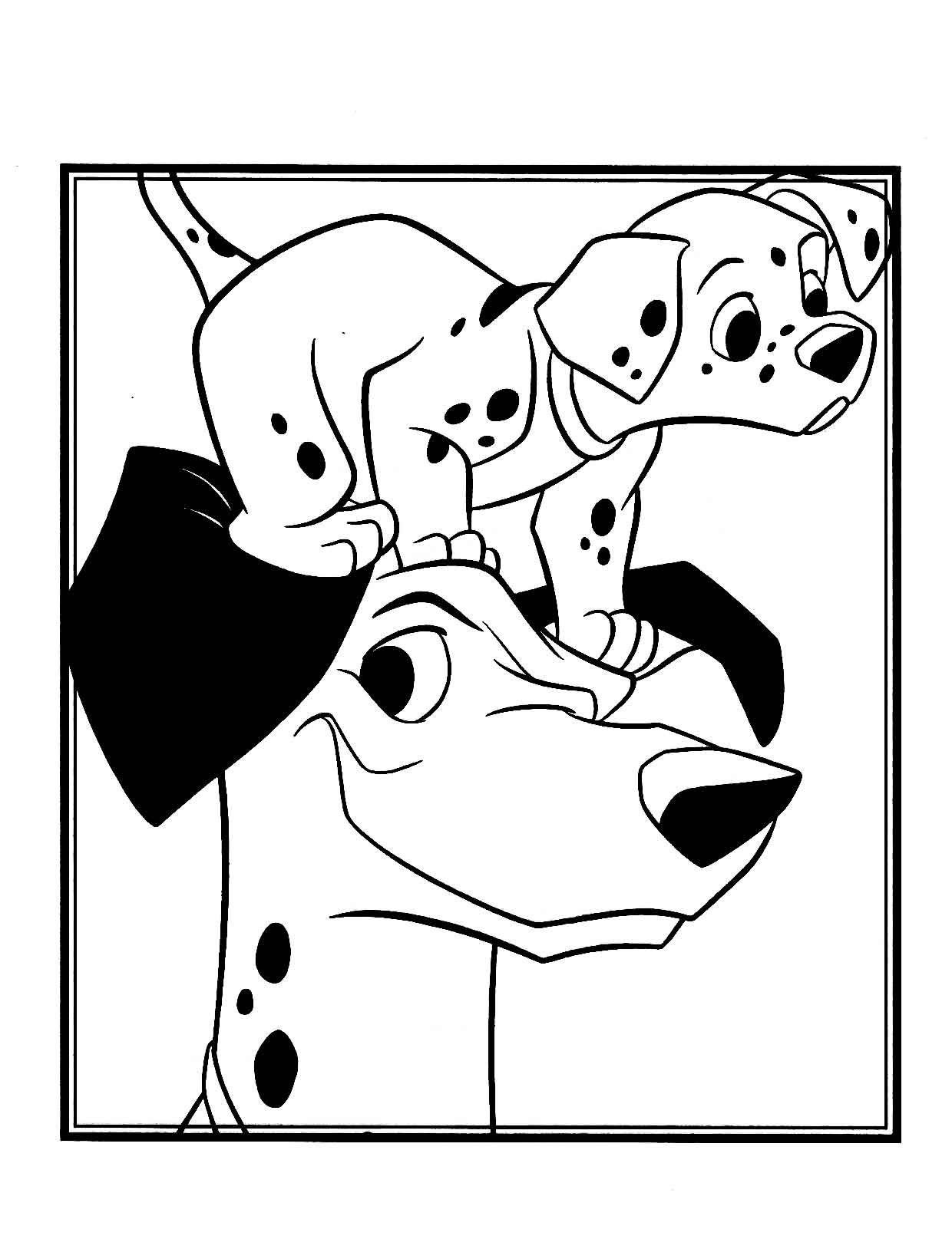 着色页: 101 斑点狗 (动画电影) #129240 - 免费可打印着色页