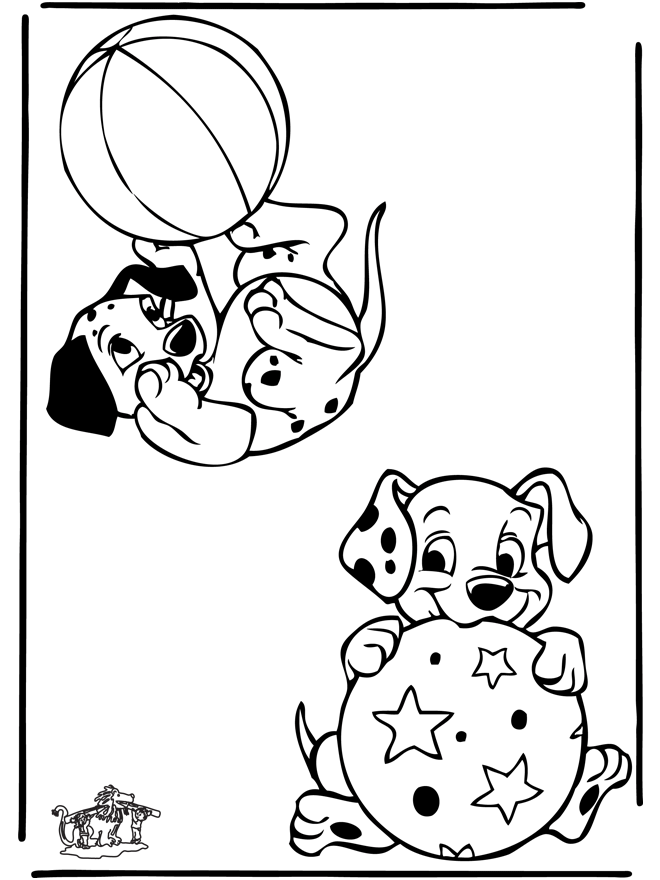 着色页: 101 斑点狗 (动画电影) #129257 - 免费可打印着色页