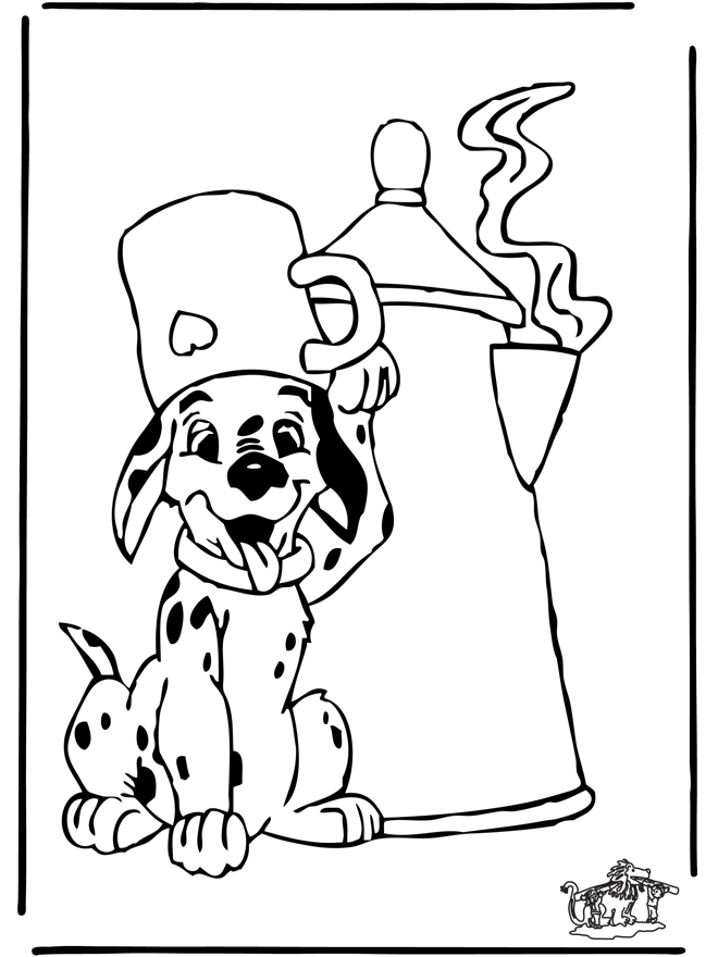 着色页: 101 斑点狗 (动画电影) #129307 - 免费可打印着色页