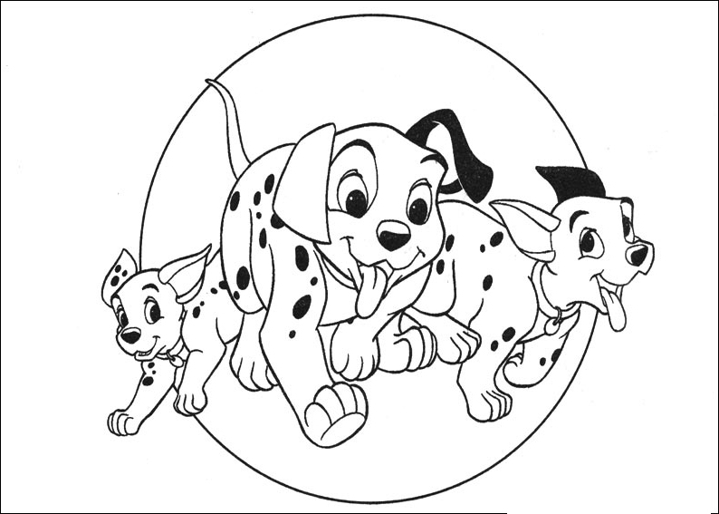 着色页: 101 斑点狗 (动画电影) #129362 - 免费可打印着色页