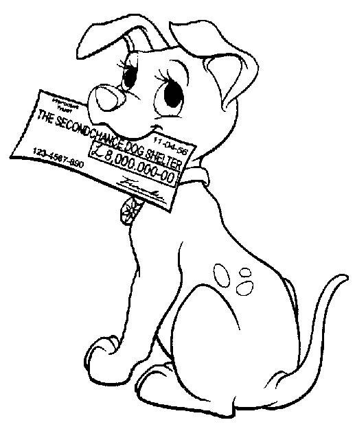 着色页: 101 斑点狗 (动画电影) #129425 - 免费可打印着色页