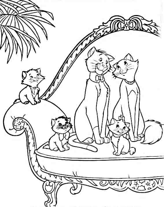着色页: 贵族猫 (动画电影) #26852 - 免费可打印着色页