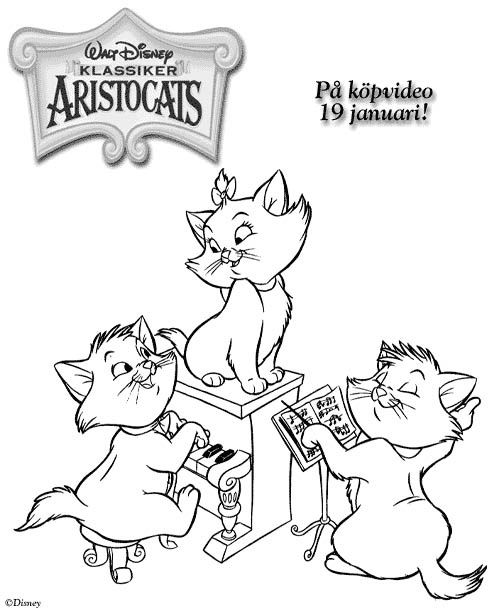 着色页: 贵族猫 (动画电影) #26920 - 免费可打印着色页