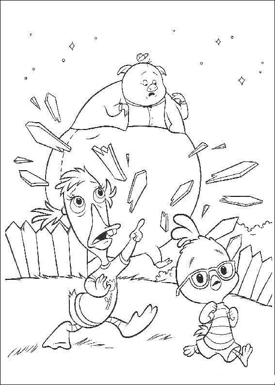着色页: 小鸡 (动画电影) #73166 - 免费可打印着色页