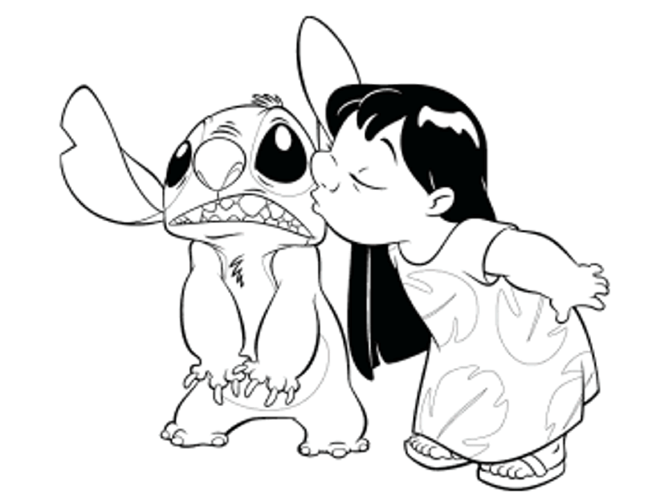 着色页: Lilo和Stitch (动画电影) #44903 - 免费可打印着色页