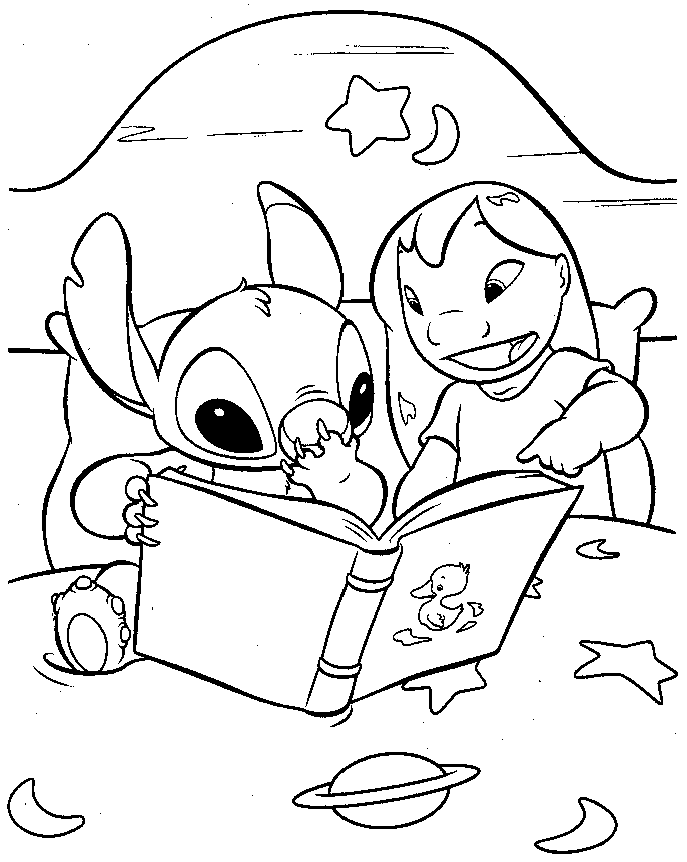 着色页: Lilo & Stitch (动画电影) #44862 - 免费可打印着色页