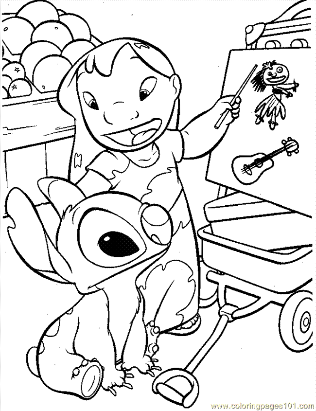 着色页: Lilo & Stitch (动画电影) #44919 - 免费可打印着色页