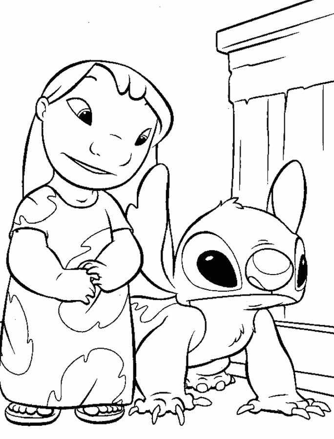 着色页: Lilo & Stitch (动画电影) #44958 - 免费可打印着色页