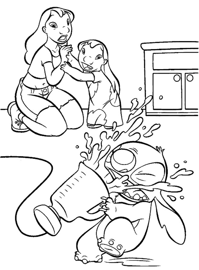 着色页: Lilo & Stitch (动画电影) #44972 - 免费可打印着色页