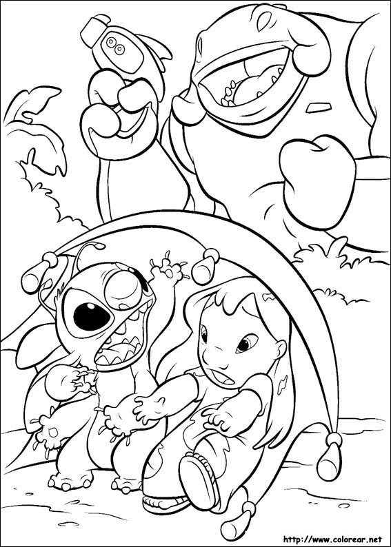着色页: Lilo & Stitch (动画电影) #45078 - 免费可打印着色页