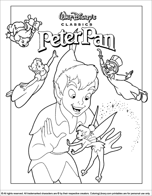 着色页: 彼得潘 (动画电影) #129007 - 免费可打印着色页