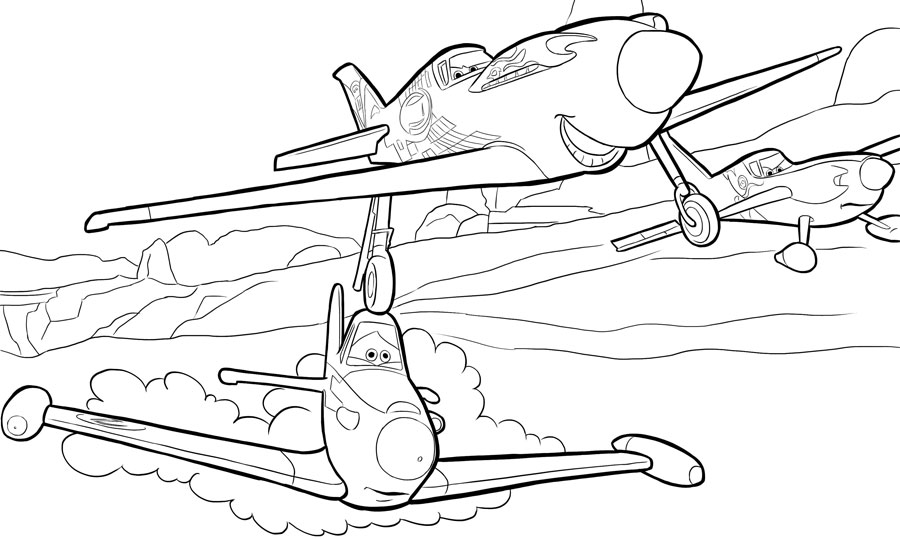 着色页: 飞机 (动画电影) #132700 - 免费可打印着色页