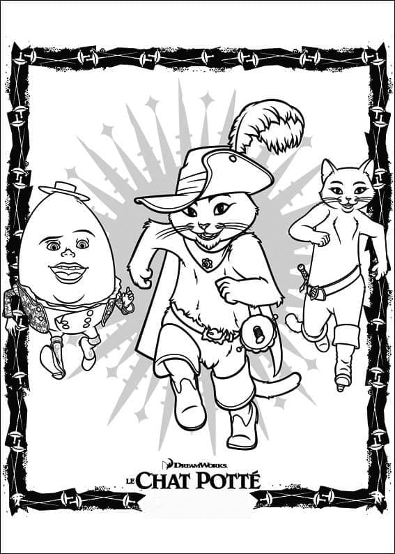 着色页: 穿靴子的猫 (动画电影) #206812 - 免费可打印着色页