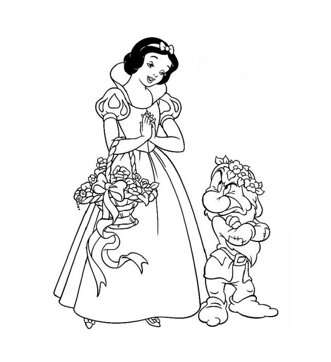 着色页: 白雪公主和七个小矮人 (动画电影) #133834 - 免费可打印着色页