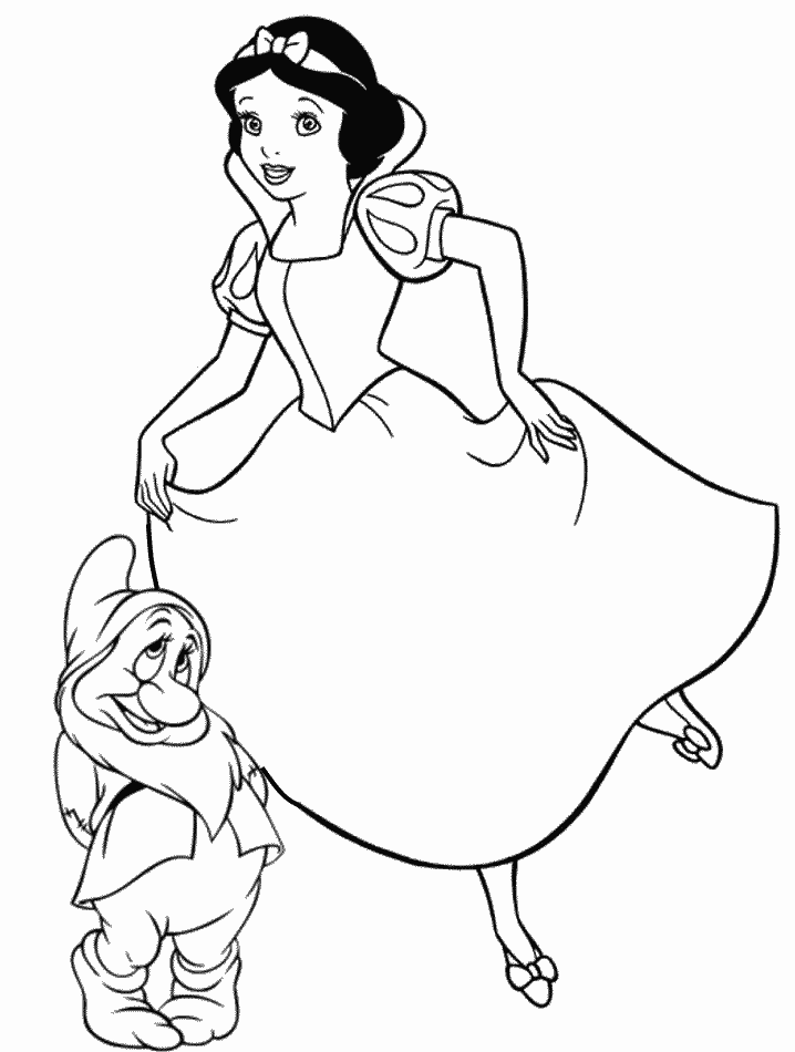 着色页: 白雪公主和七个小矮人 (动画电影) #133863 - 免费可打印着色页