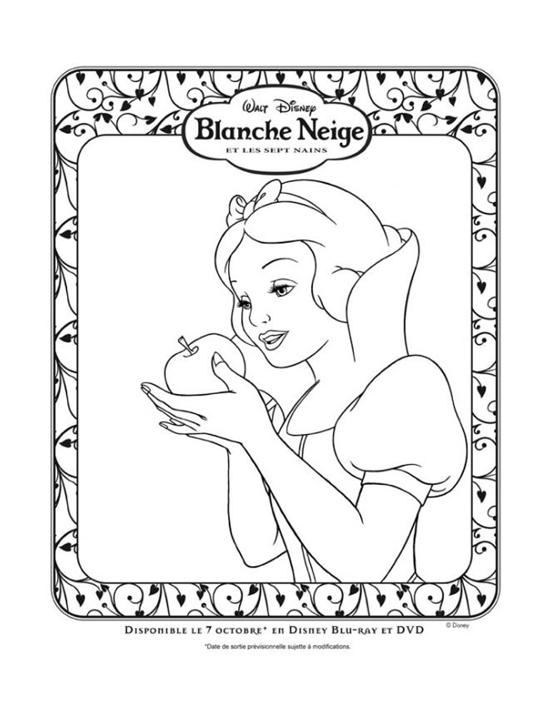 着色页: 白雪公主和七个小矮人 (动画电影) #133865 - 免费可打印着色页