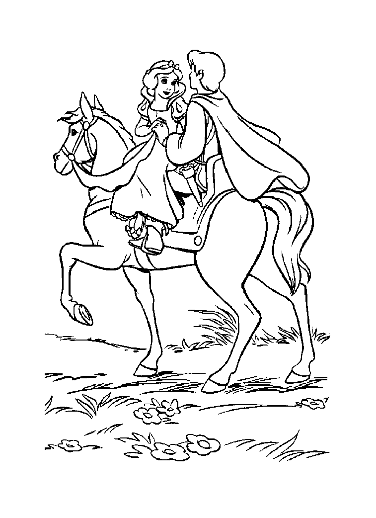 着色页: 白雪公主和七个小矮人 (动画电影) #133866 - 免费可打印着色页
