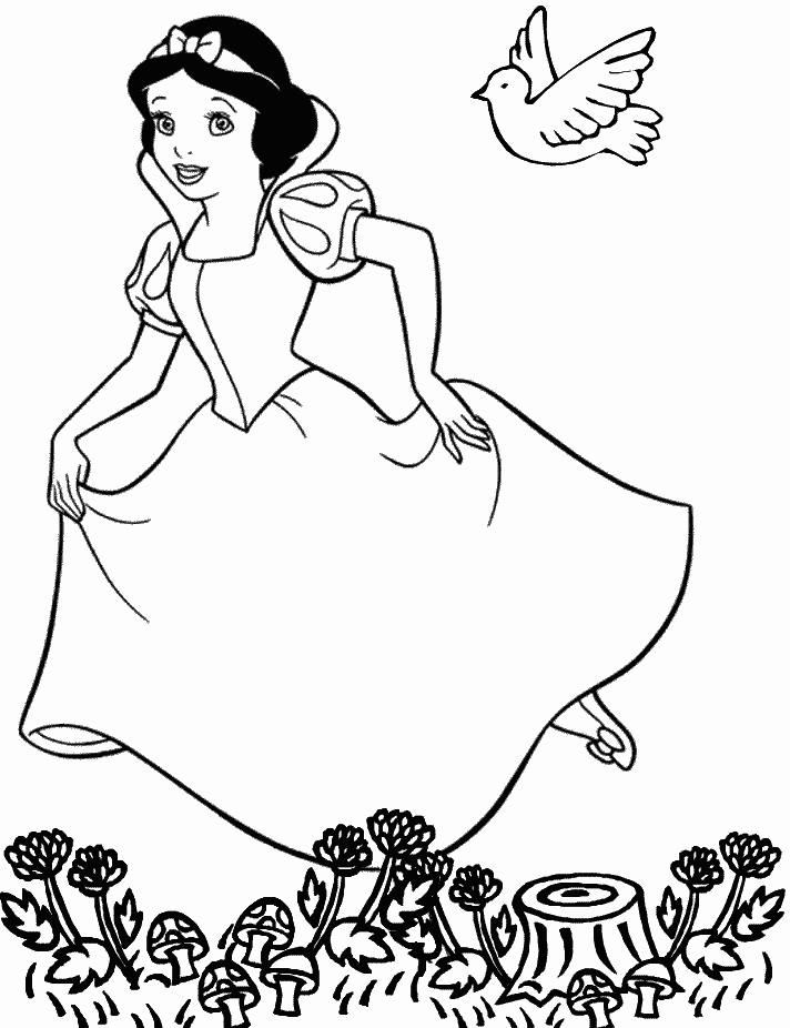 着色页: 白雪公主和七个小矮人 (动画电影) #133874 - 免费可打印着色页