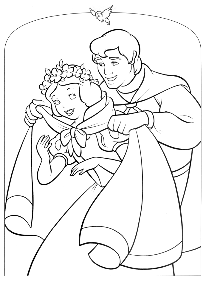 着色页: 白雪公主和七个小矮人 (动画电影) #133900 - 免费可打印着色页