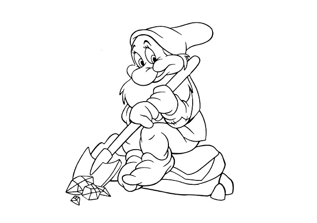 着色页: 白雪公主和七个小矮人 (动画电影) #133912 - 免费可打印着色页