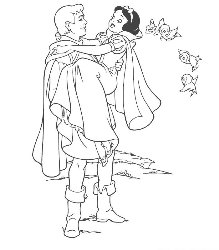 着色页: 白雪公主和七个小矮人 (动画电影) #133943 - 免费可打印着色页
