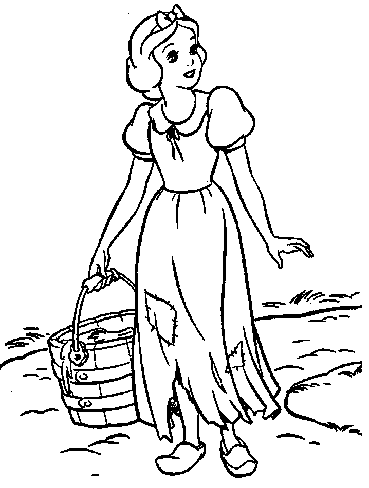 着色页: 白雪公主和七个小矮人 (动画电影) #133967 - 免费可打印着色页