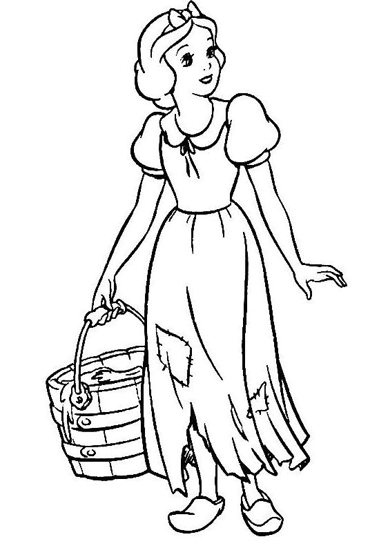 着色页: 白雪公主和七个小矮人 (动画电影) #134002 - 免费可打印着色页